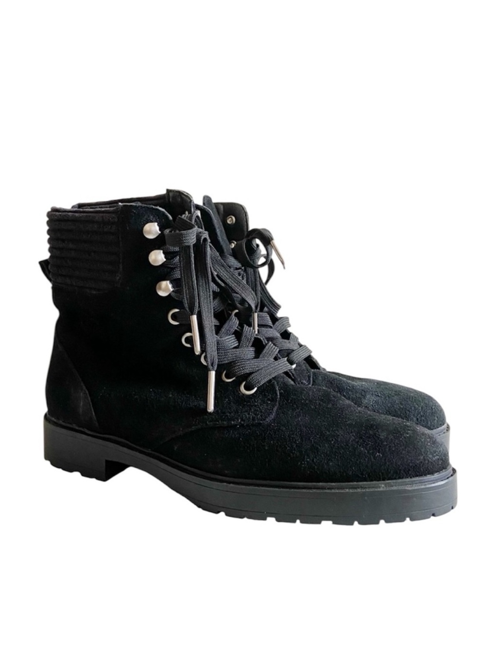 Splendid Boots SLOANE Suede Lace Up Combat Lug Sole Granny
